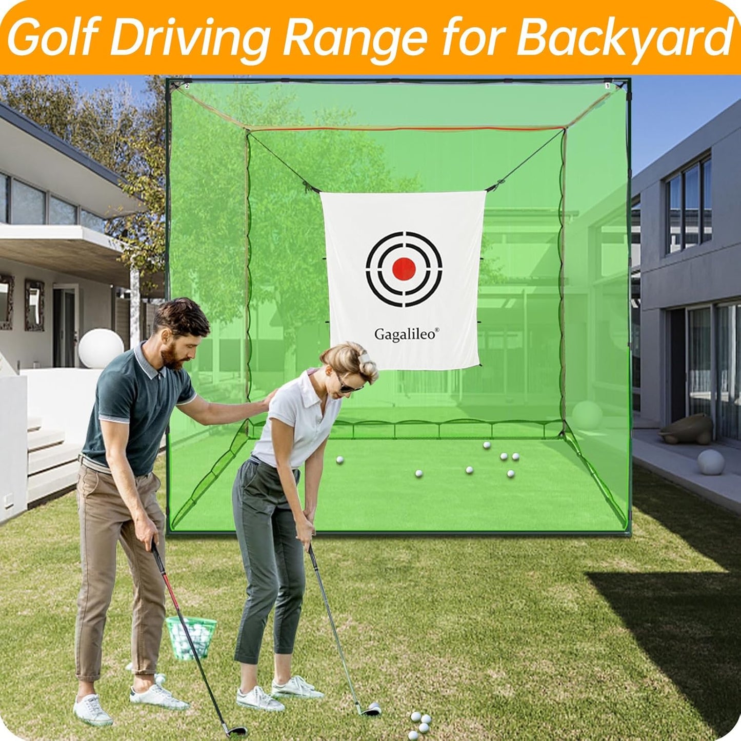 Professional Golf Practice Hitting Net for Backyard and Indoor Use with Heavy Duty Design and Portable Frame